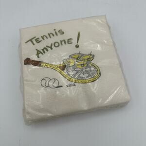 Vintage Paper Cocktail Napkins Tennis Anyone?  Martini New Old Stock